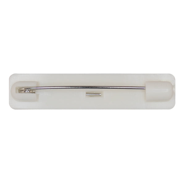 Adhesive Name Bar Pin White Plastic - (100 Pack)