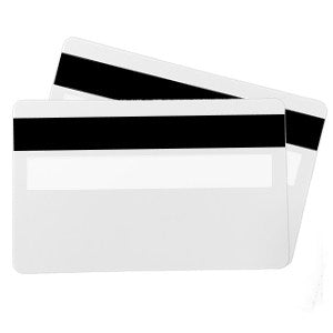 White card with magnetic stripe