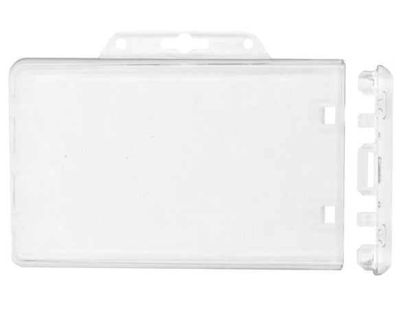 Card Holder Landscape Rigid Clear Lockable - (100 Pack)