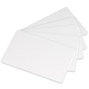 Cards .76mm PVC TECOM White (Blank) CR80 - (100 Pack)