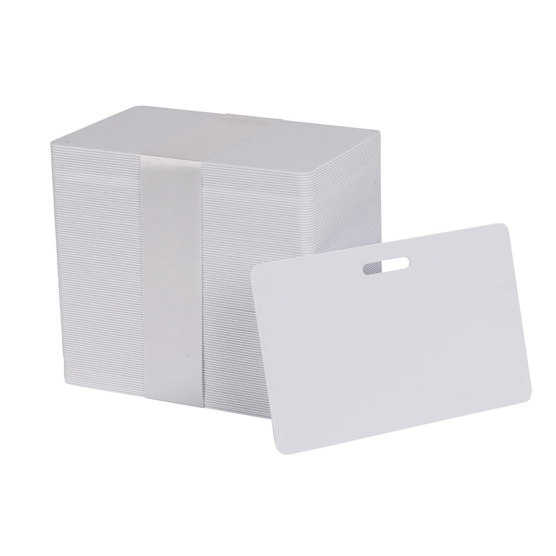 Cards .76mm PVC White With Landscape Slot CR80 - (500 Pack)