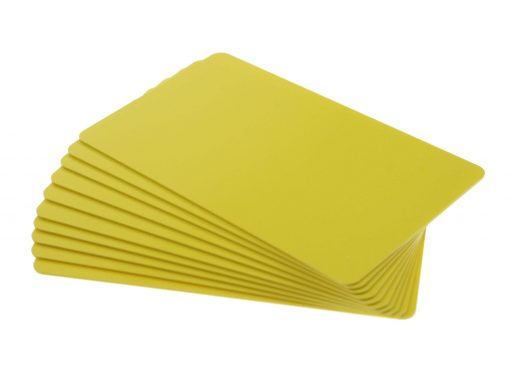Cards .76mm PVC Food Safe Yellow CR80 - (500 Pack)