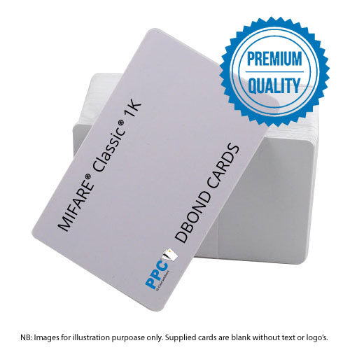 Cards .76mm PVC MIFARE 1K White (DBOND) - (100 Pack)