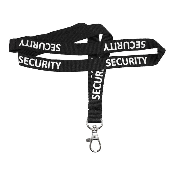Lanyard Prem Black Security BAway & Dog Hook 15mm - (100 Pack)