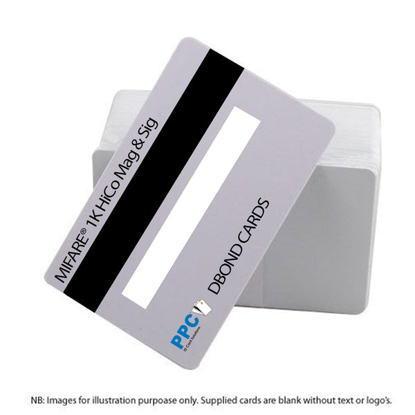 Cards .76mm PVC MIFARE 1K White HiCo & Sig (DBOND) - (100 Pack)